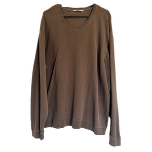 Cutter and Buck Crew V Neck Pullover Sweater Brown Men’s Size XXL Pima Cotton